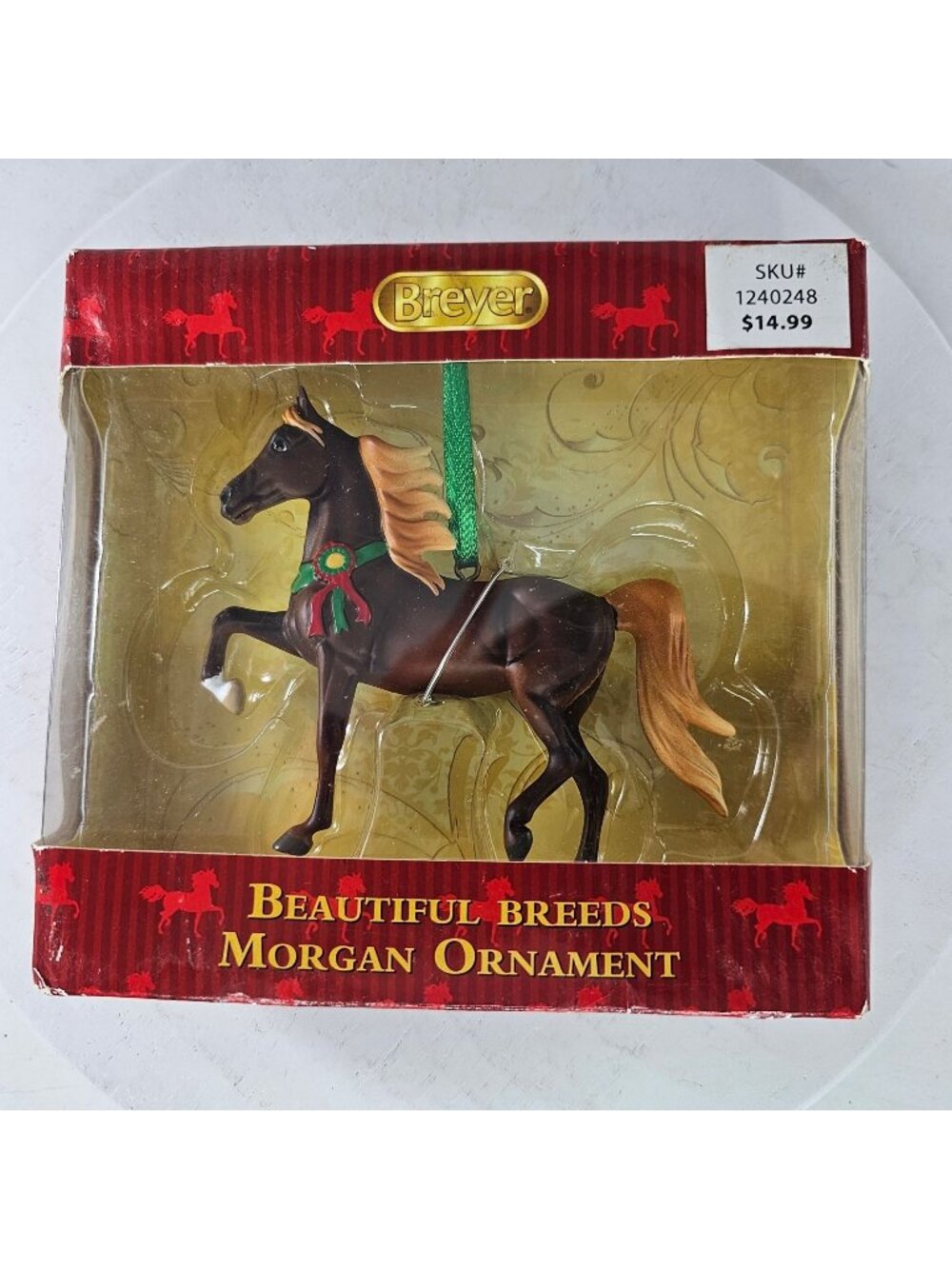 Breyer Holiday Christmas Ornament 700518 Beautiful Breeds Morgan New Damaged Box